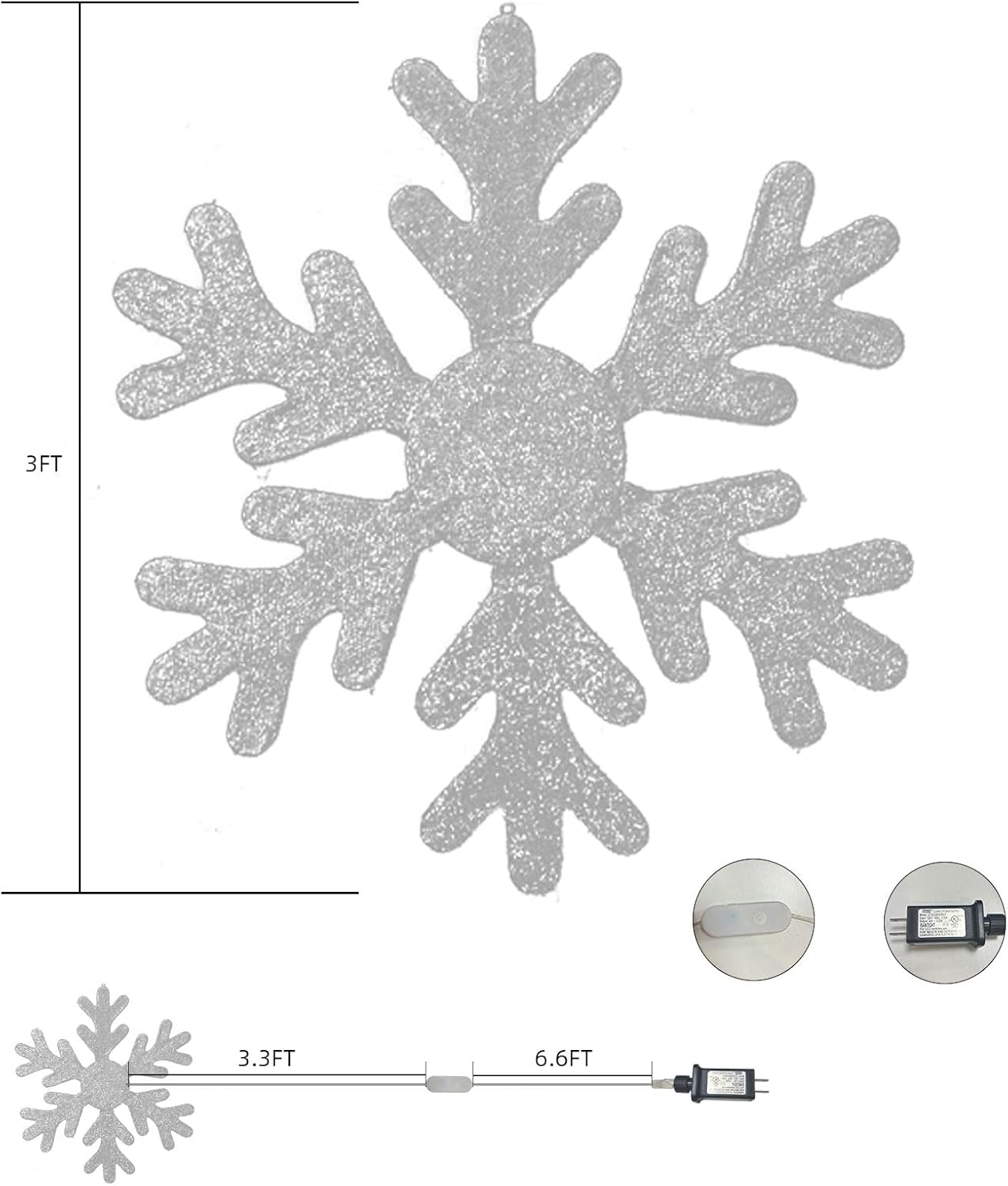 Smart Hanging Snowflake Lights 36inch