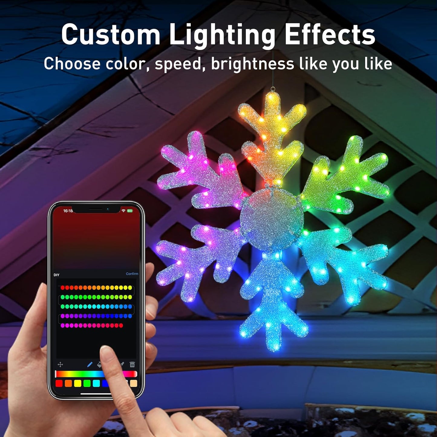 Smart Hanging Snowflake Lights 32inch