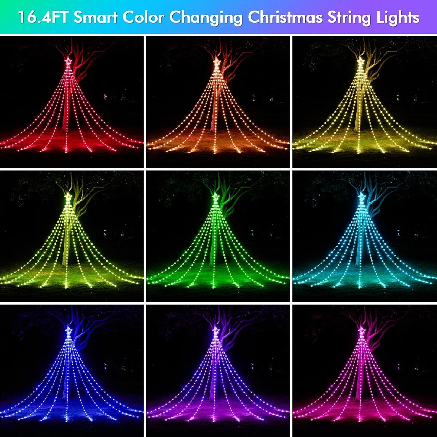 Smart Waterfall Rope Lights - 23.3ft