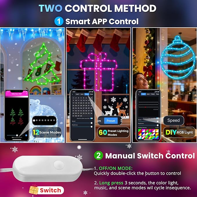Smart Christmas Window Silhouette Lights ModeS