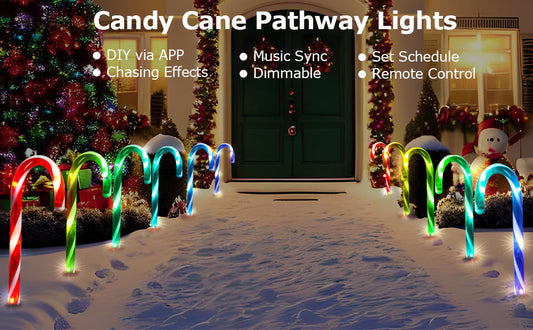 Smart Pathway Lights Candy Cane ModeY