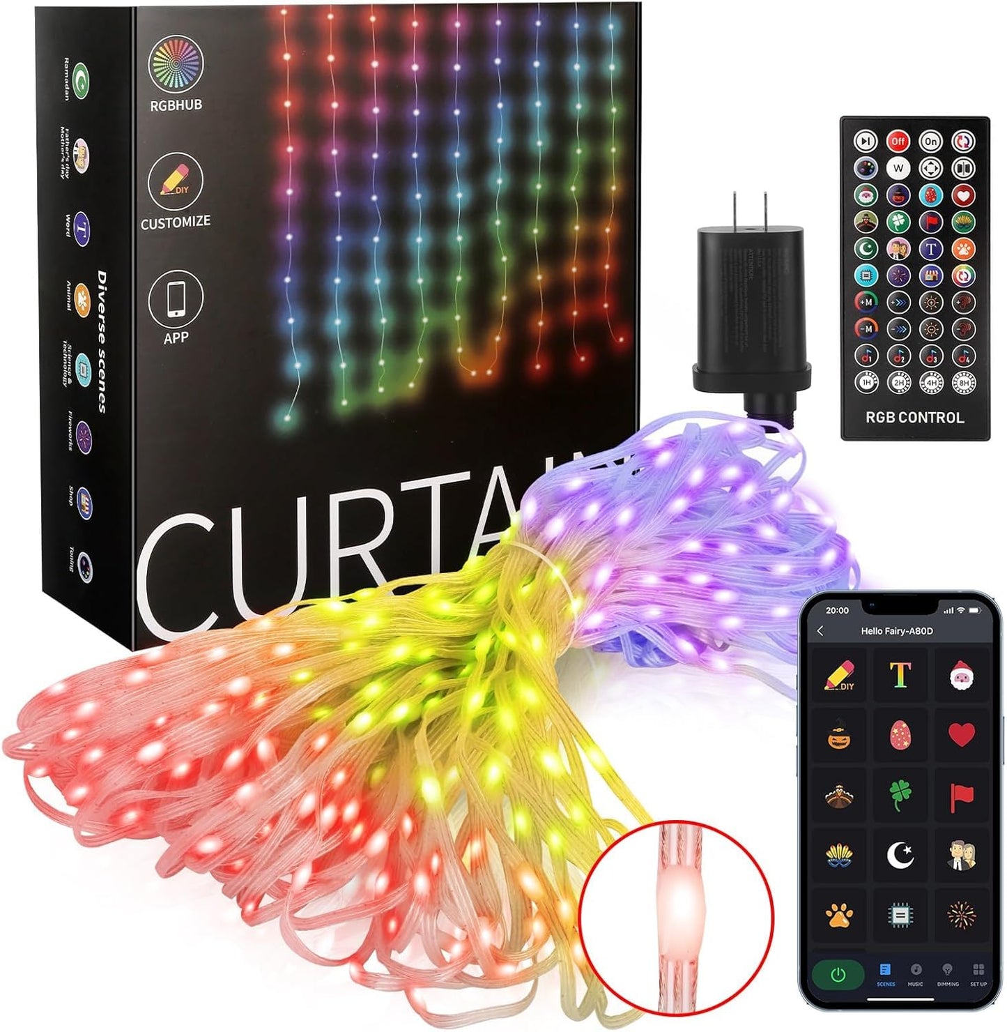 Smart Curtain Lights RGBHUB