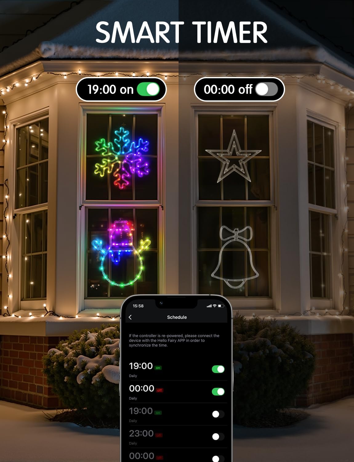 Smart Christmas Window Silhouette Lights ModeS