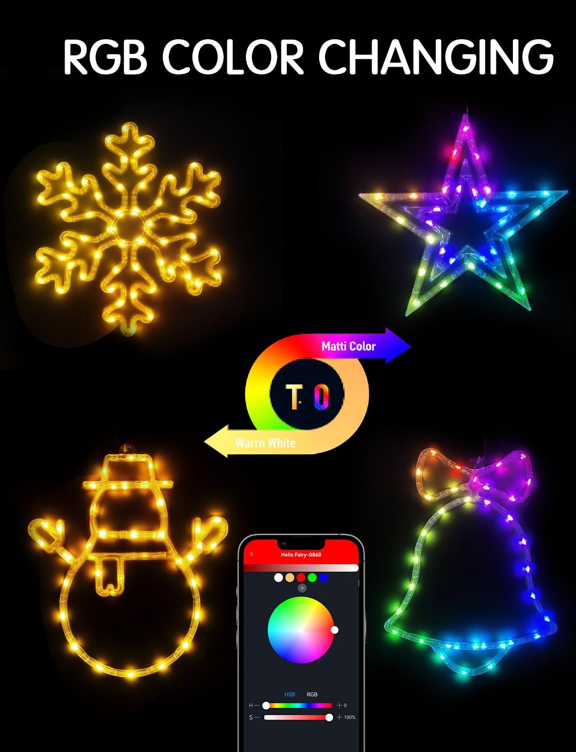 Smart Christmas Window Silhouette Lights ModeS