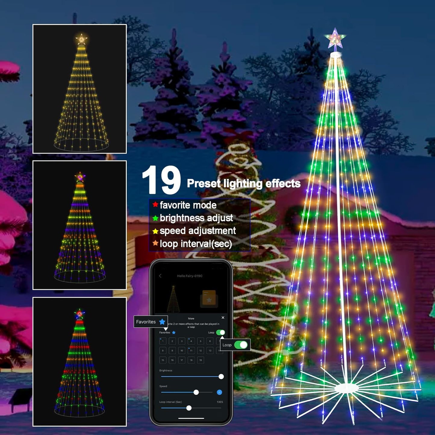 Smart Cone Tree Lights Multicolor - 10ft