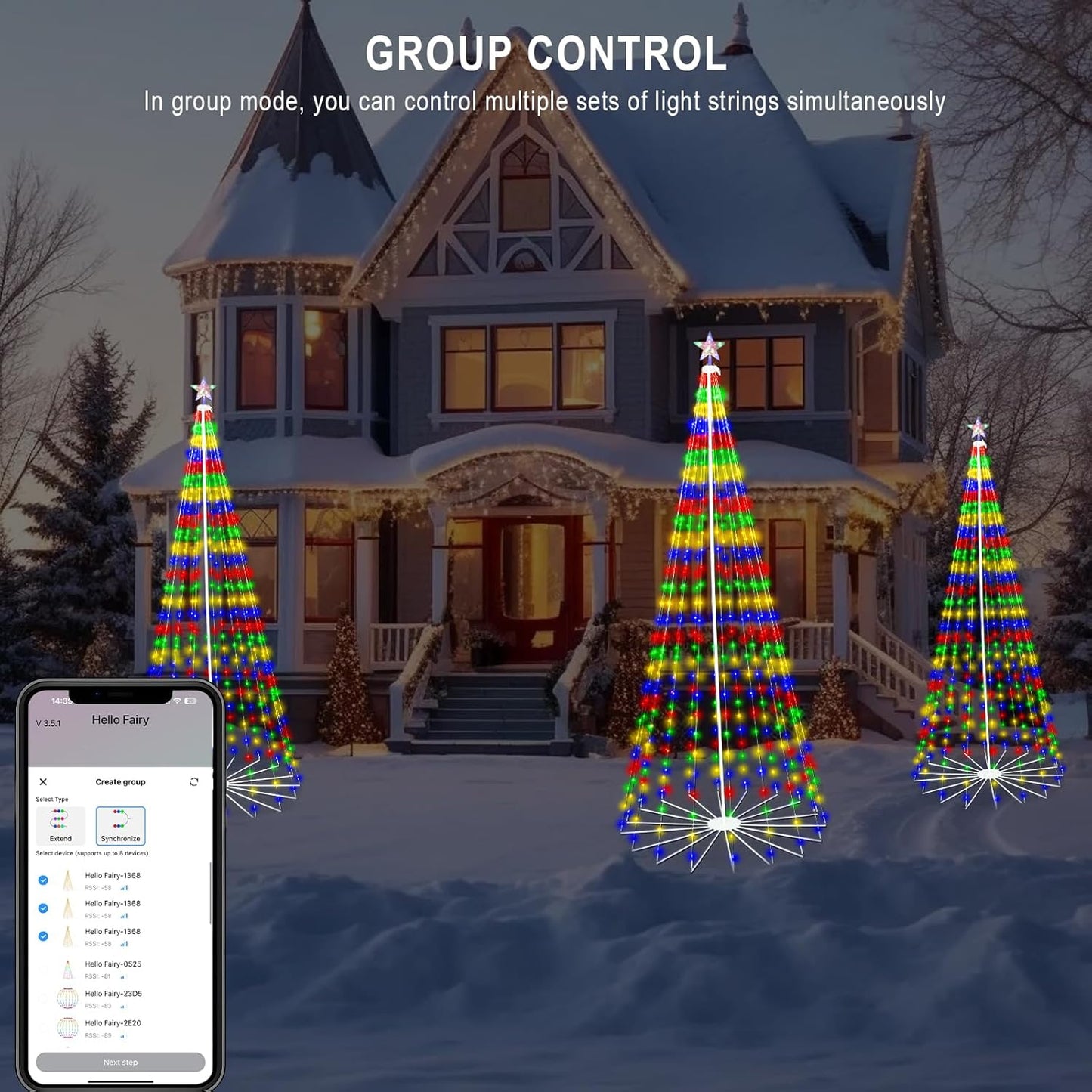 Smart Cone Tree Lights Multicolor - 10ft
