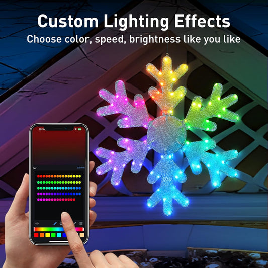 Smart Hanging Snowflake Lights 36inch